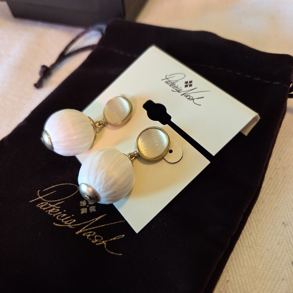 Patricia Nash - Raffia Beaded, Double Drop Earrings